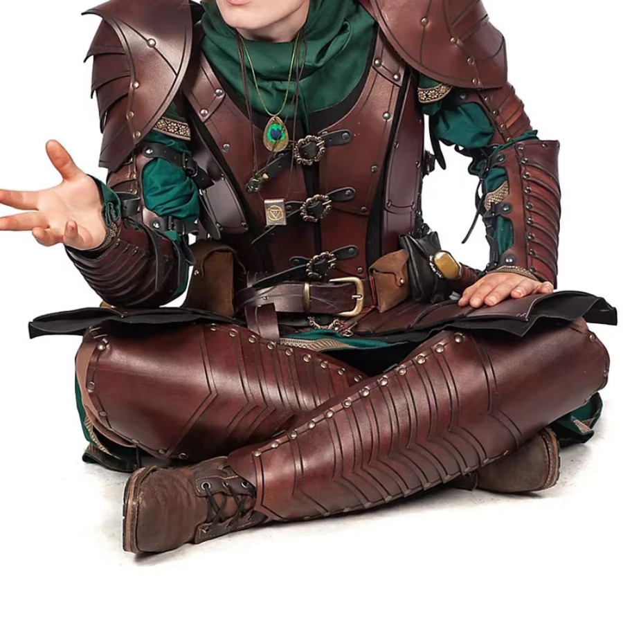 Costumes - Средневековые эльфийские кожаные щитки для ног,